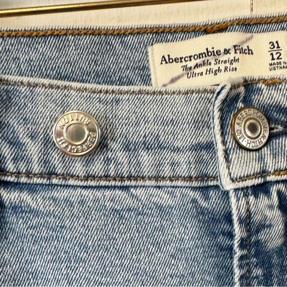 Abercrombie & Fitch The Ankle Straight Leg Jeans Ultra High Rise Womens 31 12 - Picture 6 of 8